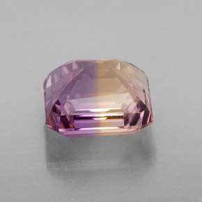 Ametrina naturale bicolore da 2,68 ct, taglio smeraldo, VVS