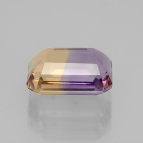 Ametrina naturale bicolore da 2,92 ct, taglio smeraldo, VVS