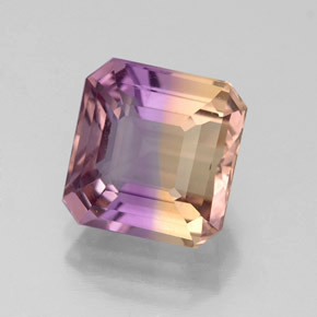 Ametrino Bicolore naturale da 2.88 ct, Taglio smeraldo, VVS
