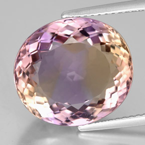 Ametrina naturale bicolore da 9,52 ct, taglio ovale, IF