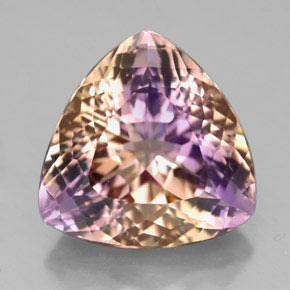 Ametrina naturale bicolore da 9,29 ct, trillion, VVS