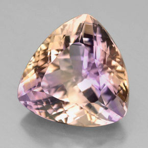 Ametrina naturale bicolore da 9,29 ct, trillion, VVS
