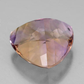 Ametrina naturale bicolore da 9,29 ct, trillion, VVS