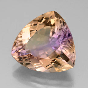 Ametrina naturale bicolore da 7,13 ct, trillion, VVS-VS