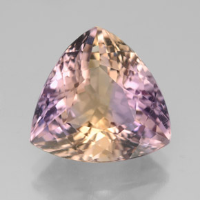 Ametrino Bicolore naturale da 6.93 ct, Taglio trillion, VVS