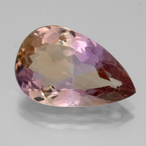 Ametrina naturale bicolore da 6,06 ct, taglio a pera, VVS