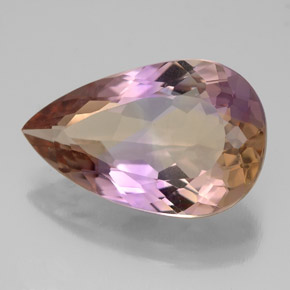 Ametrina naturale bicolore da 6,06 ct, taglio a pera, VVS