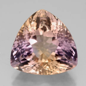Ametrina naturale bicolore da 7,60 ct, trillion, VVS