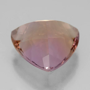 Ametrina naturale bicolore da 7,60 ct, trillion, VVS