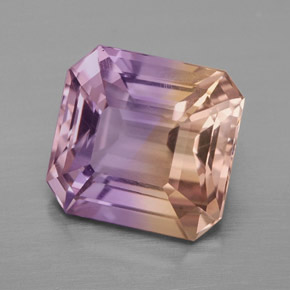 Ametrina naturale bicolore da 4,98 ct, taglio smeraldo, VVS-VS