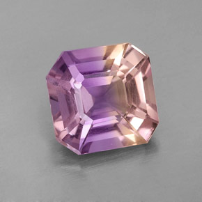 Ametrina naturale bicolore da 1,64 ct, taglio smeraldo, VS