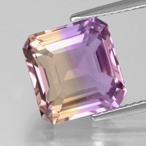 Ametrina naturale bicolore da 5,01 ct, taglio smeraldo, VVS-VS