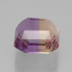 Ametrina naturale bicolore da 5,43 ct, taglio smeraldo, VVS-VS