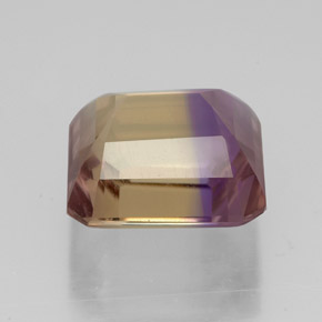 Ametrina naturale bicolore da 4,86 ct, taglio smeraldo, VS