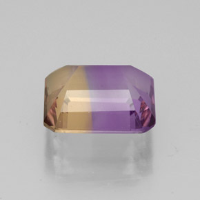 Ametrina naturale bicolore da 3,03 ct, taglio smeraldo, VS
