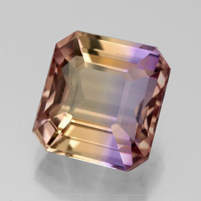 Ametrina naturale bicolore da 5,07 ct, taglio smeraldo, VVS