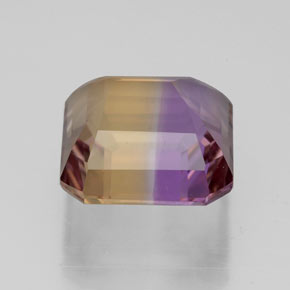 Ametrina naturale bicolore da 5,07 ct, taglio smeraldo, VVS
