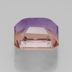 Ametrina naturale bicolore da 4,78 ct, taglio smeraldo, VS