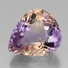 Ametrina naturale bicolore da 13,01 ct, taglio a pera, VVS