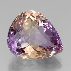 Ametrina naturale bicolore da 13,01 ct, taglio a pera, VVS