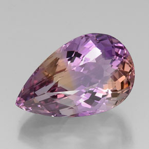 Ametrina naturale bicolore da 18,87 ct, taglio a pera, VS
