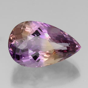 Ametrina naturale bicolore da 18,87 ct, taglio a pera, VS