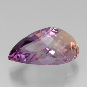 Ametrina naturale bicolore da 18,87 ct, taglio a pera, VS