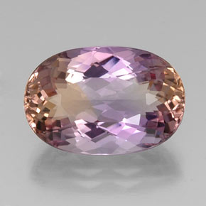 Ametrina naturale bicolore da 12,46 ct, taglio ovale, VVS