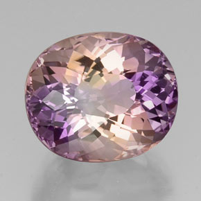 Ametrina naturale bicolore da 14,07 ct, taglio ovale, VVS