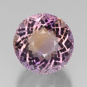 Ametrina naturale bicolore da 13,98 ct, taglio rotondo, VVS