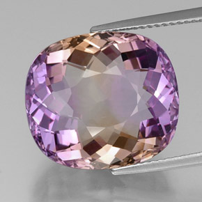 Ametrina naturale bicolore da 16,02 ct, taglio a cuscino, IF