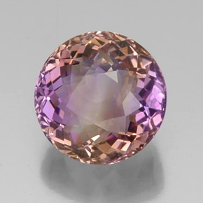 Ametrina naturale bicolore da 16,30 ct, taglio rotondo, VVS