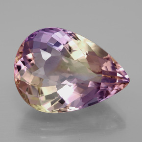 Ametrina naturale bicolore da 13,77 ct, taglio a pera, VVS