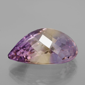 Ametrina naturale bicolore da 13,77 ct, taglio a pera, VVS