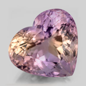 Ametrina naturale bicolore da 16,08 ct, a forma di cuore, VS