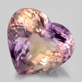 Ametrina naturale bicolore da 16,08 ct, a forma di cuore, VS