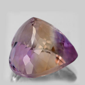 Ametrina naturale bicolore da 16,08 ct, a forma di cuore, VS