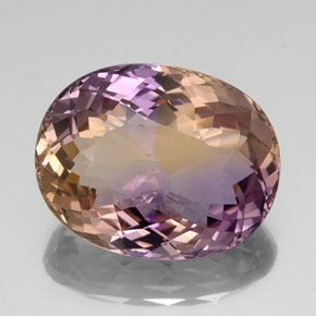 Ametrina naturale bicolore da 21,60 ct, taglio ovale, VVS