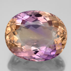 Ametrina naturale bicolore da 12,15 ct, taglio ovale, VS