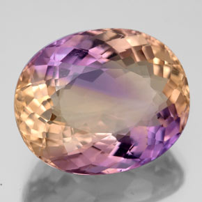Ametrina naturale bicolore da 12,15 ct, taglio ovale, VS