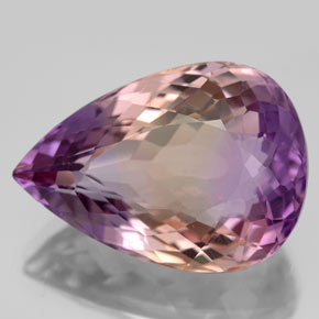Ametrina naturale bicolore da 15,99 ct, taglio a pera, VS