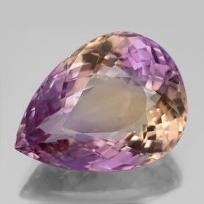 Ametrina naturale bicolore da 16,46 ct, taglio a pera, VVS