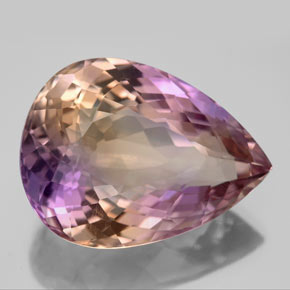Ametrina naturale bicolore da 16,46 ct, taglio a pera, VVS