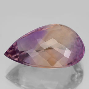 Ametrina naturale bicolore da 16,46 ct, taglio a pera, VVS