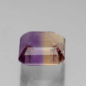 Ametrina naturale bicolore da 4,36 ct, taglio smeraldo, VS