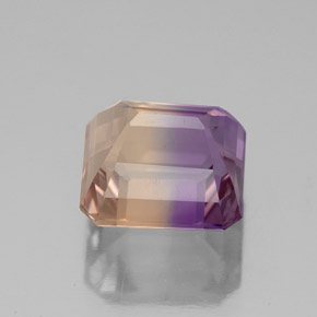 Ametrina naturale bicolore da 3,53 ct, taglio smeraldo, VS