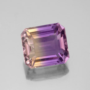 Ametrina naturale bicolore da 2,97 ct, taglio smeraldo, VS
