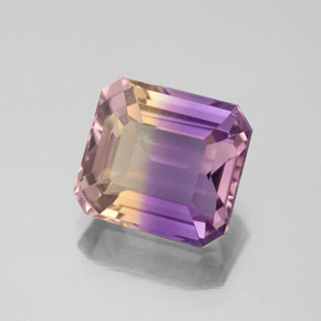 Ametrina naturale bicolore da 2,97 ct, taglio smeraldo, VS