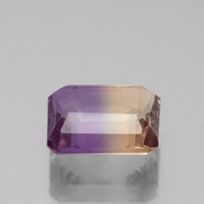 Ametrina naturale bicolore da 2,76 ct, taglio smeraldo, VS