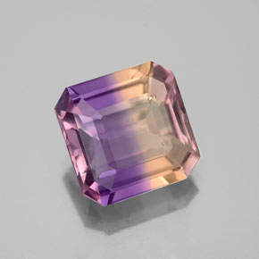 Ametrina naturale bicolore da 3,06 ct, taglio smeraldo, VS